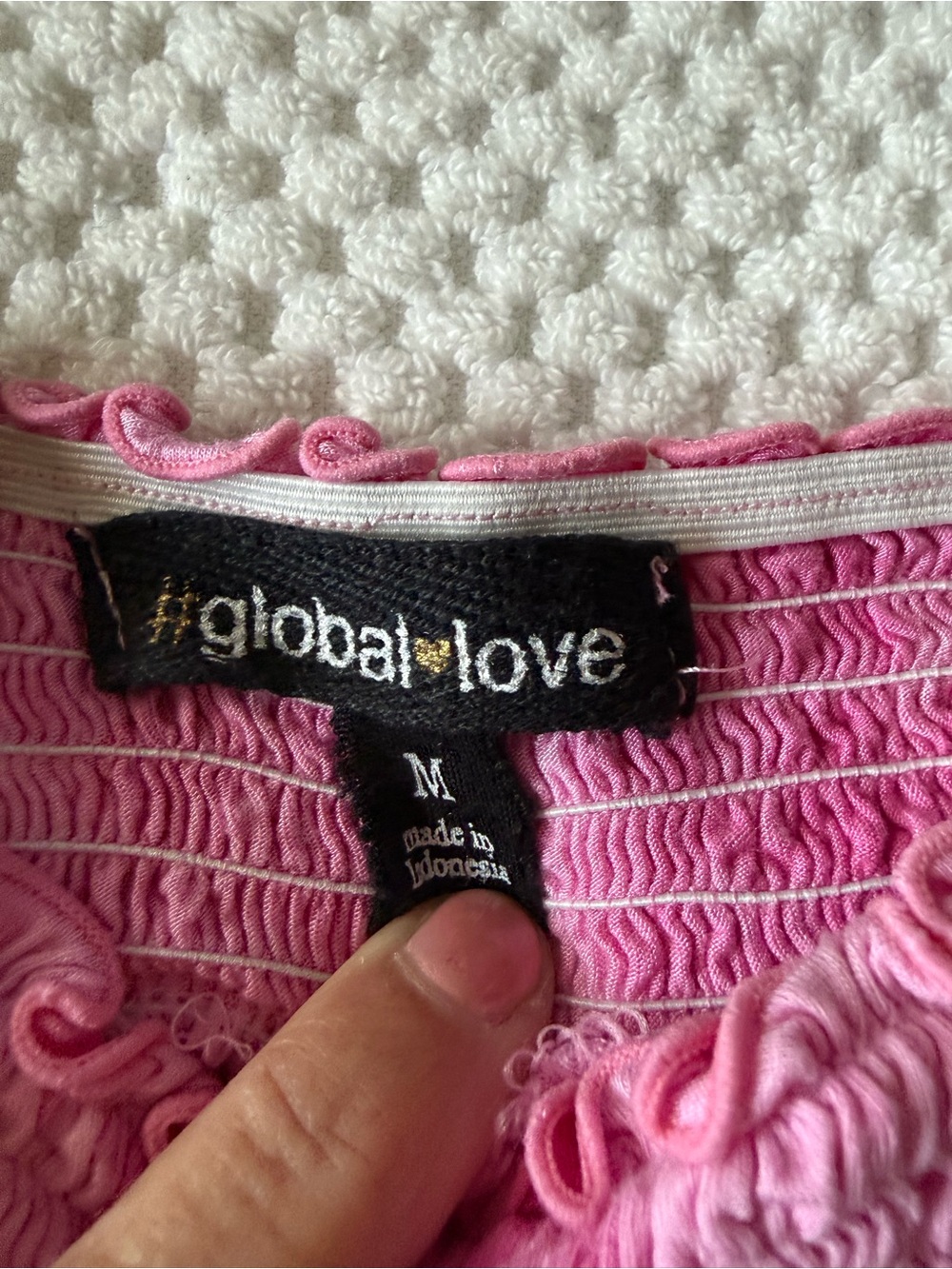 Global Love Girls' Pink Smocked Skirt - Medium